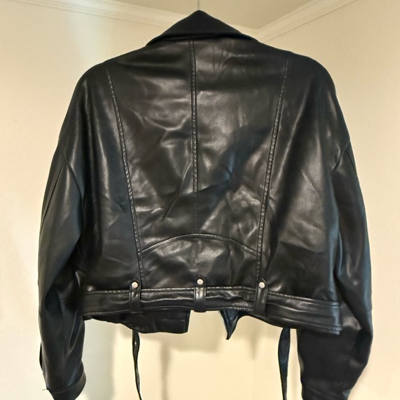 Bagatelle Black Leather Moto Jacket - Picture 3 of 3